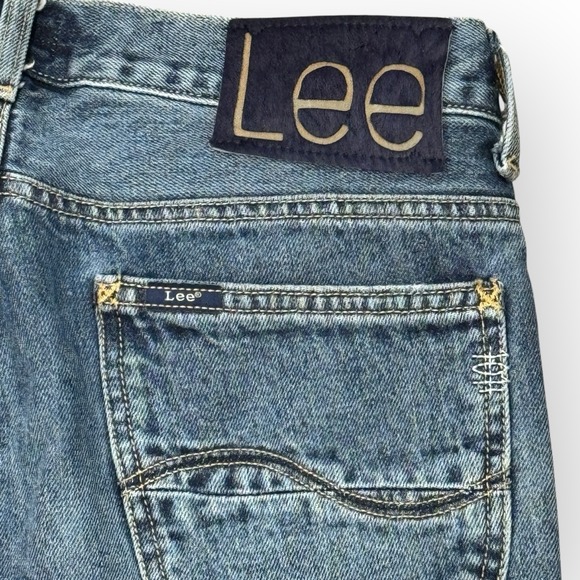 Lee 101 Denim Medium Wash Straight Leg Jeans Mens W29xL30 Rare Blue Hair Tag - Picture 4 of 13